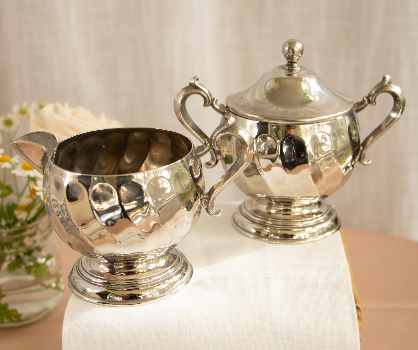 Nordic Blue Tea Service – Vintage Teapot Set with Silver Accents