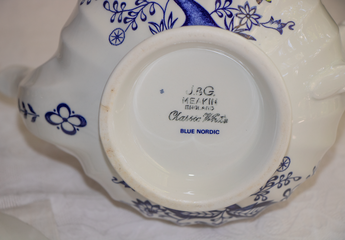 Nordic Blue Tea Service – Vintage Teapot Set with Silver Accents
