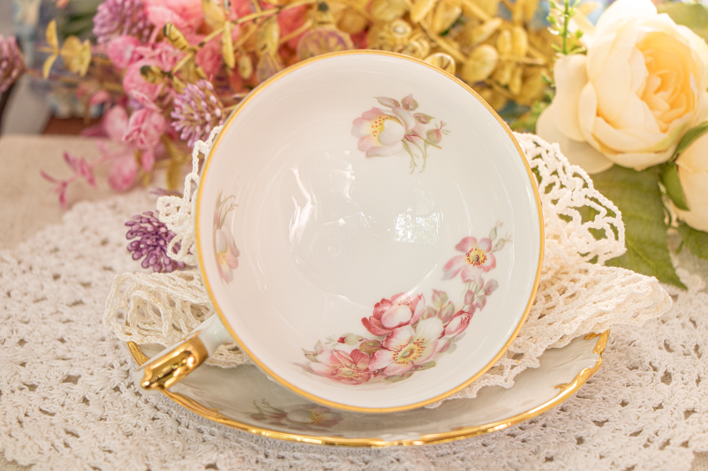Wild Rose & Lace Ensemble – Romance and Warmth Steeped in Every Cup