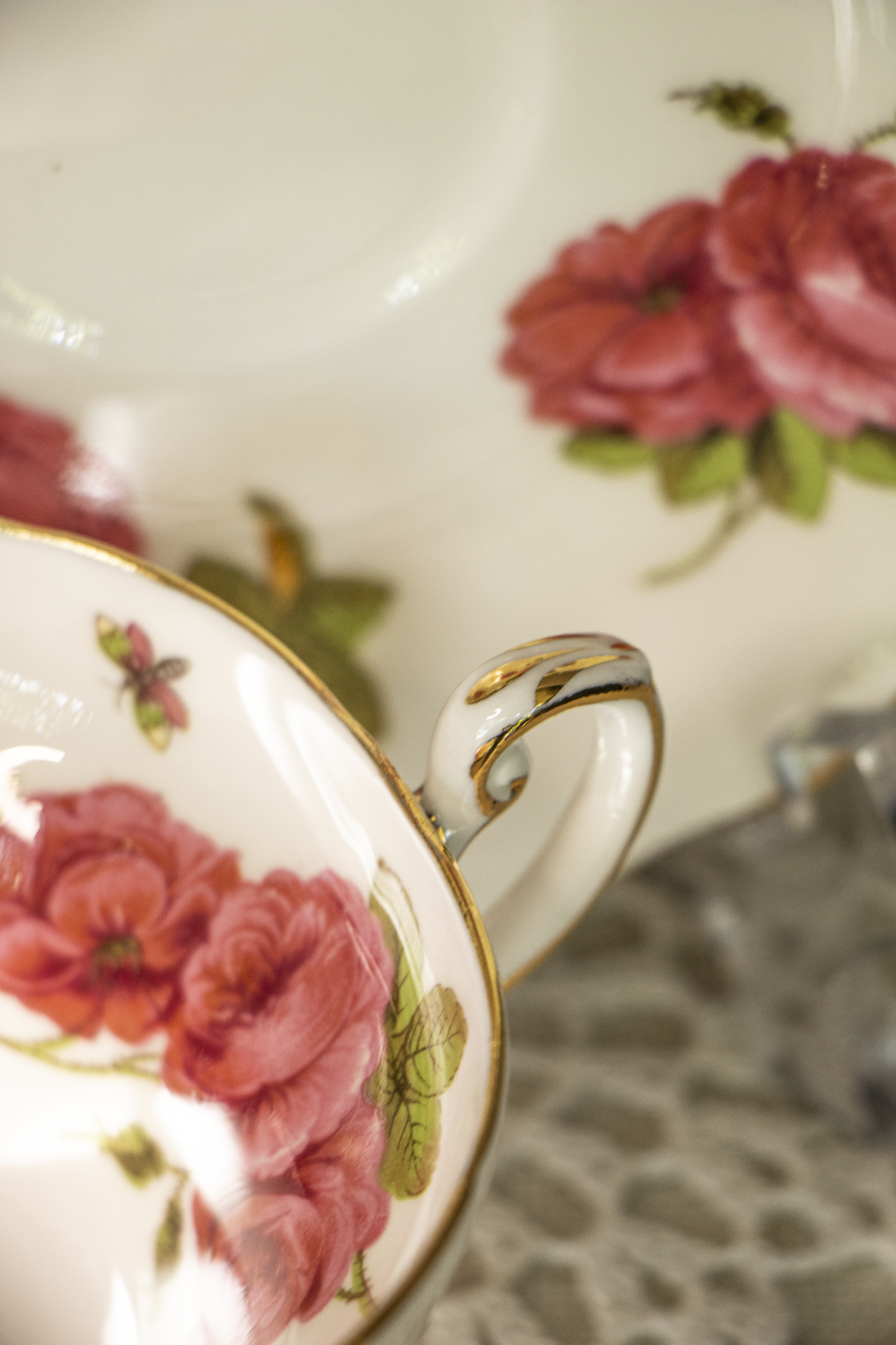 Foley Century Rose Teacup & Saucer - Mint Condition - Signed by Paul Granet - 1950 Centennial Edition