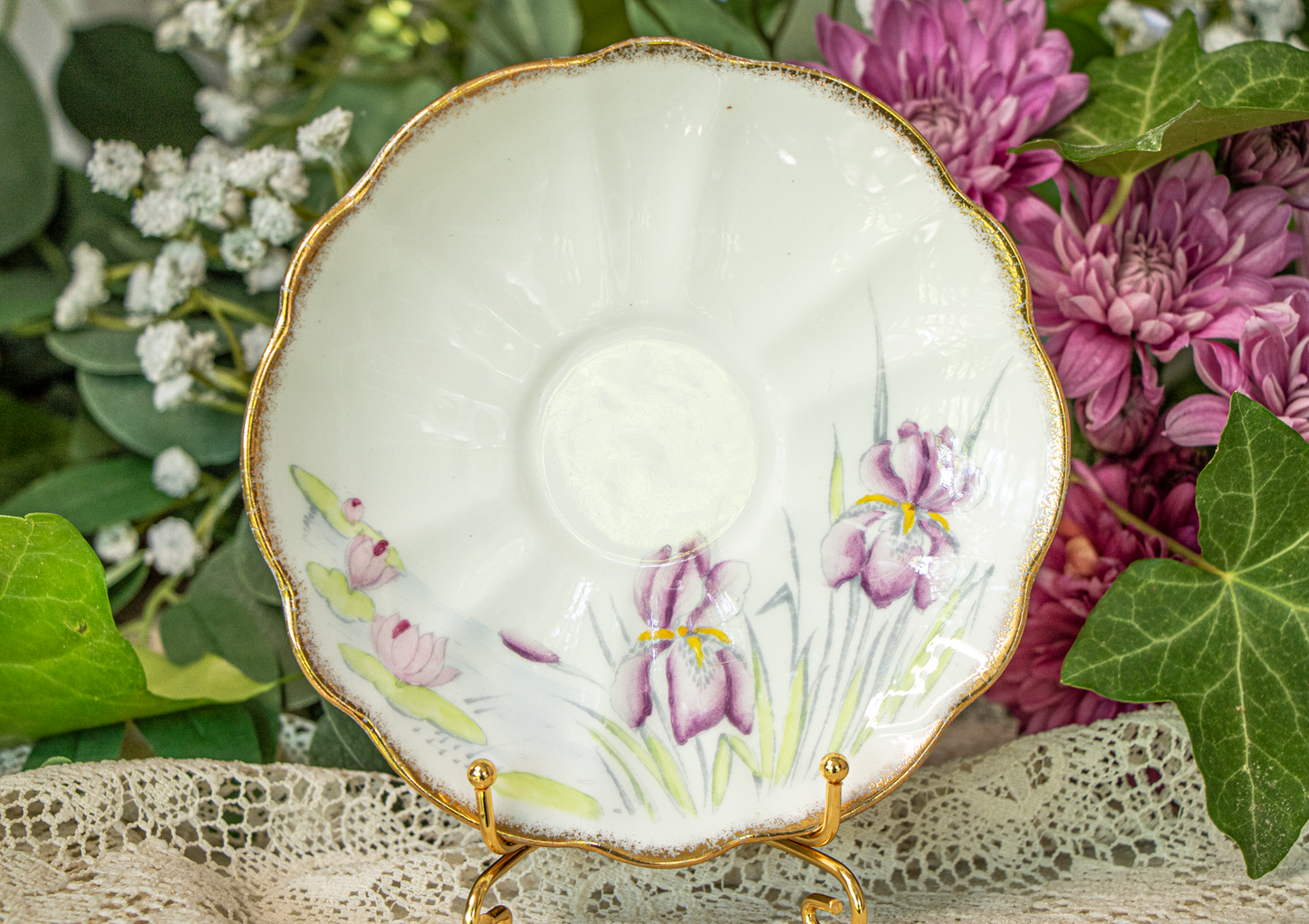Melba Bone China Teacup & Saucer – Water Garden Dreamscape