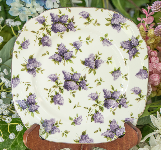 Royal Albert “Lilac Lane Platinum” – Set of 3 Bone China Plates (Excellent Condition)