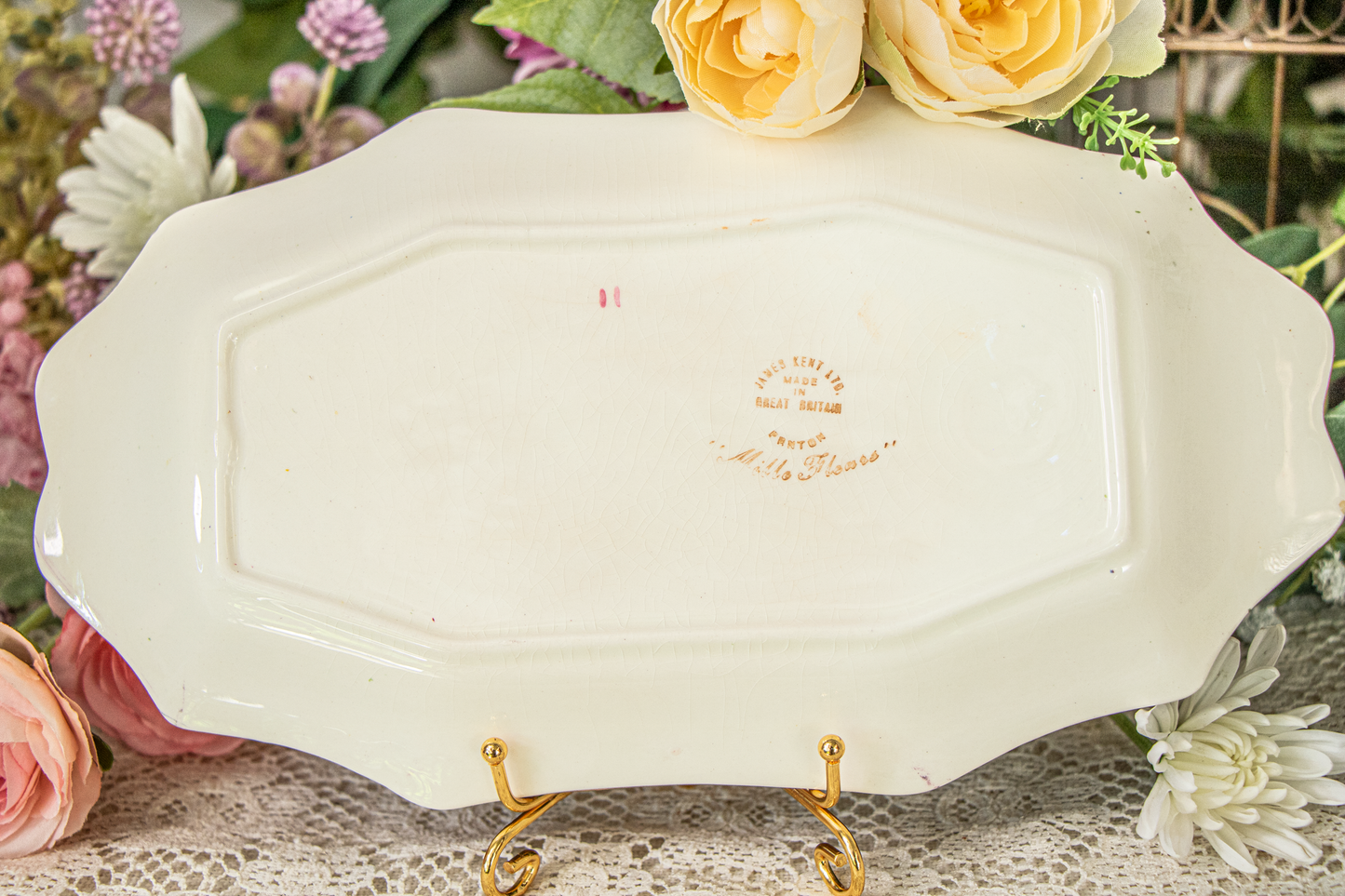 James Kent Ltd. "Mille Fleurs" Chintz Floral Tray – 10" – Made in England (Fenton)