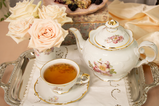 Wild Rose & Lace Ensemble – Romance and Warmth Steeped in Every Cup