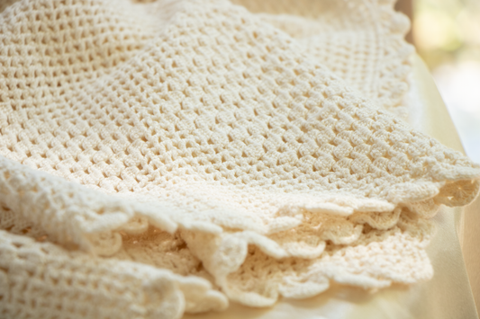 Handmade Crocheted Tablecloth – 42” x 42” - Mid-Century