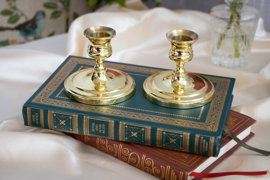 Polished Finish Brass Candlestick Pair