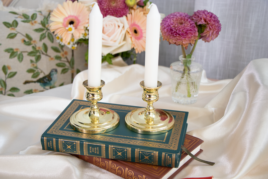 Polished Finish Brass Candlestick Pair