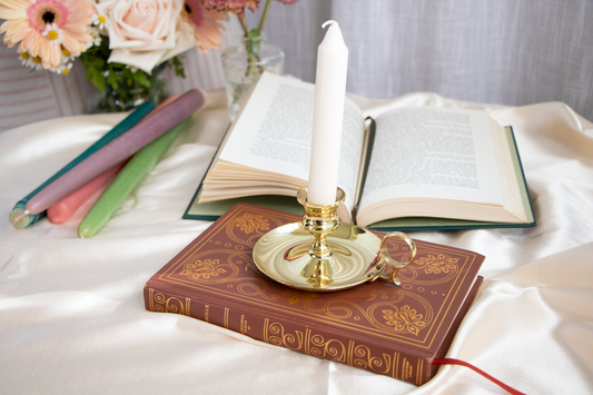 Brass Chamberstick – 2" x 5" Victorian-Style Candle Holder