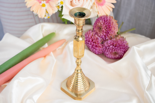 Brass Candlestick Holder – Art Deco Style