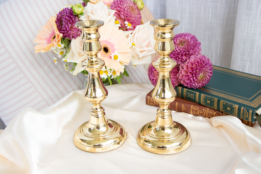Baldwin Brass Candlesticks – 8" Pair – Made in America